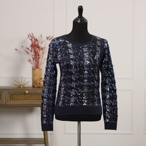 Beautiful Ann Taylor Navy Sequin Sweater
